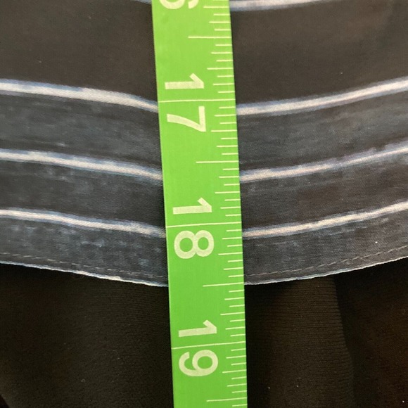 Vince Skirt Womens Sz XS Blue Striped Silk Drawstring A Line Mini - Picture 6 of 8